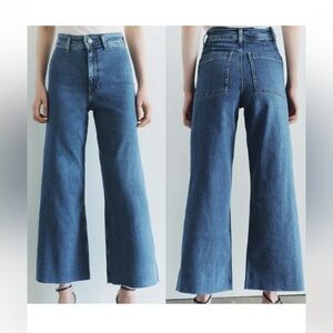 Zara high waisted slim fit wide leg jeans Size 4